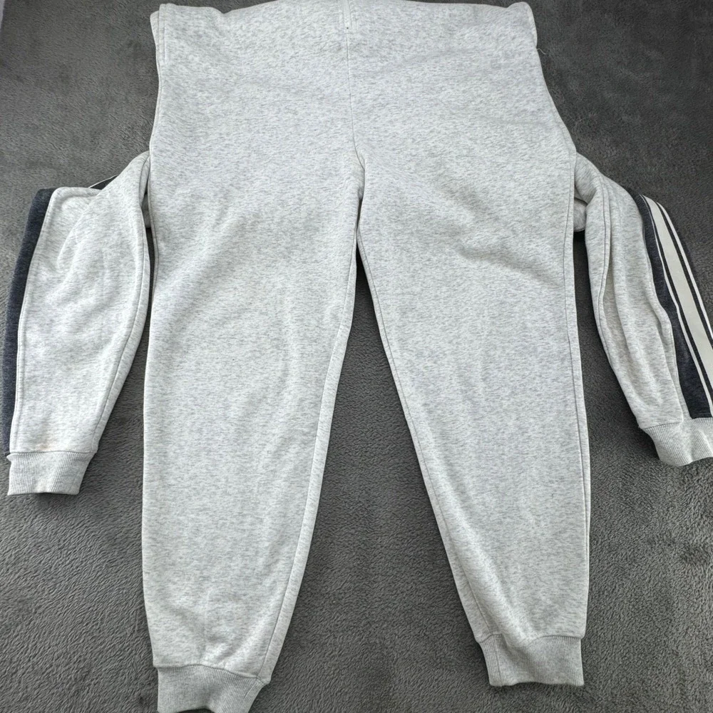 Fabletics Light Grey Heathered Full Zip Hoodie Sweatshirt Jogger Pants Womens L - Picture 9 of 16